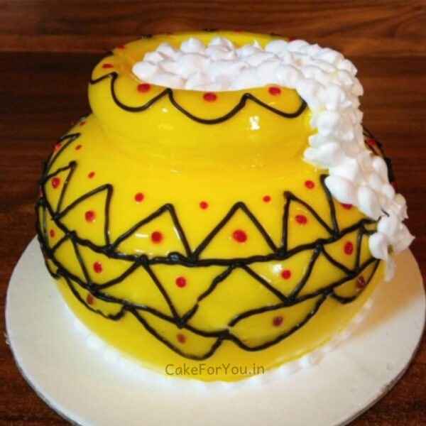 Eggless Matka Cake 500gm- Pineapple – Cake On Rack