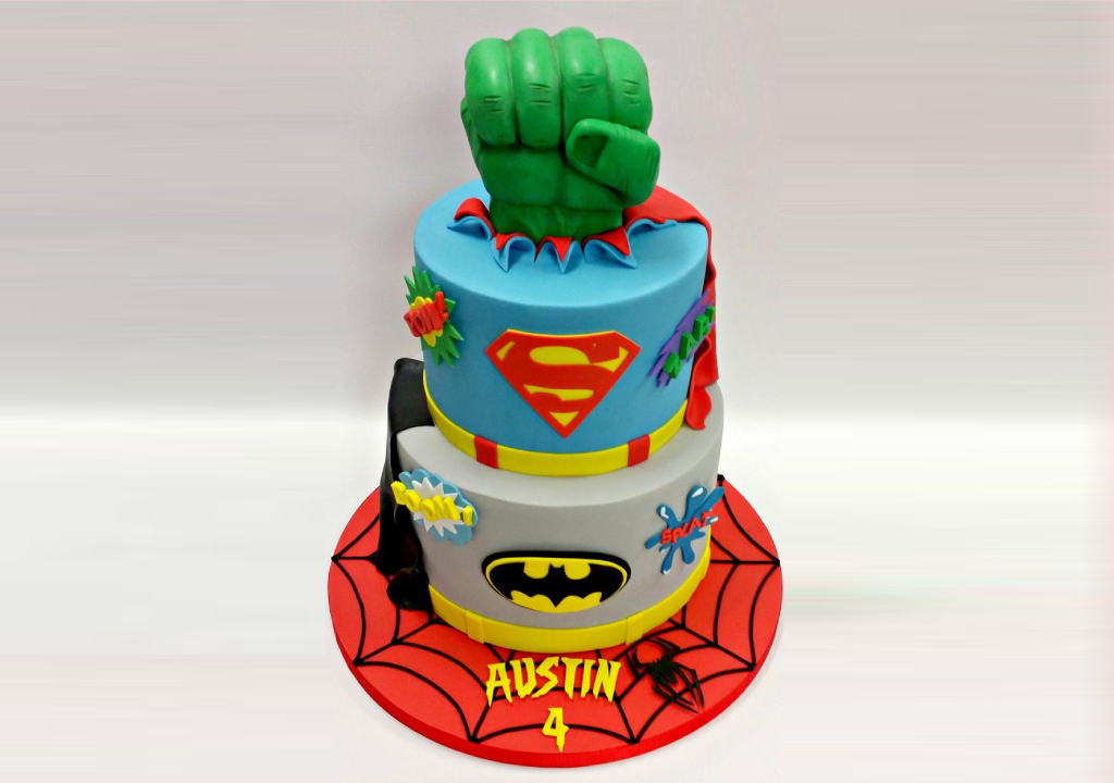 Send superheroes photo cake online by GiftJaipur in Rajasthan