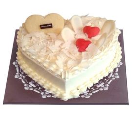 White forest heart cake